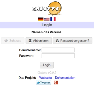 Login pannel - galette
